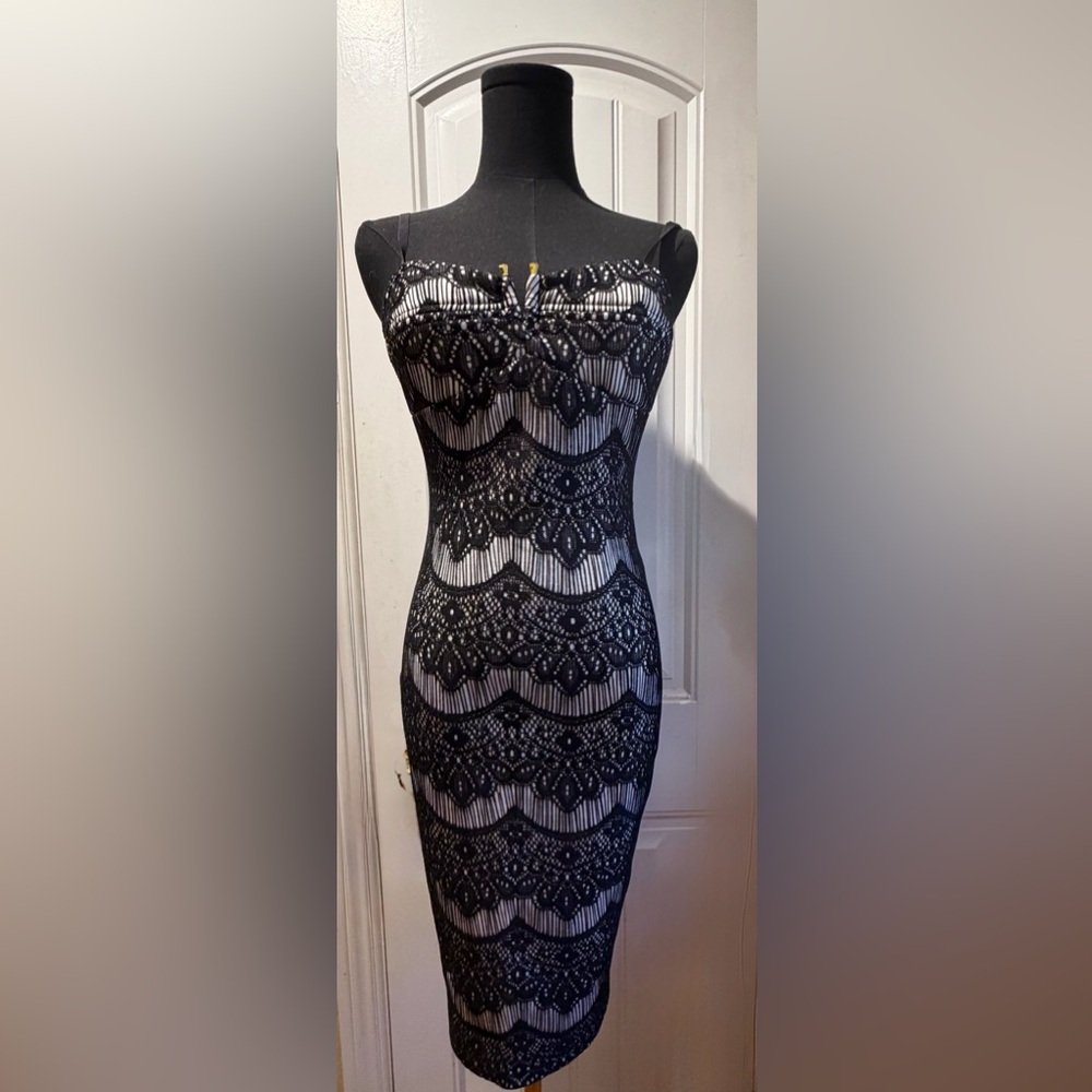 Guess Black and White Knit Fabric